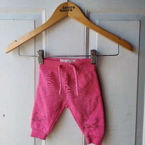 PRIMARK Baby girl hot pink joggers with kitten